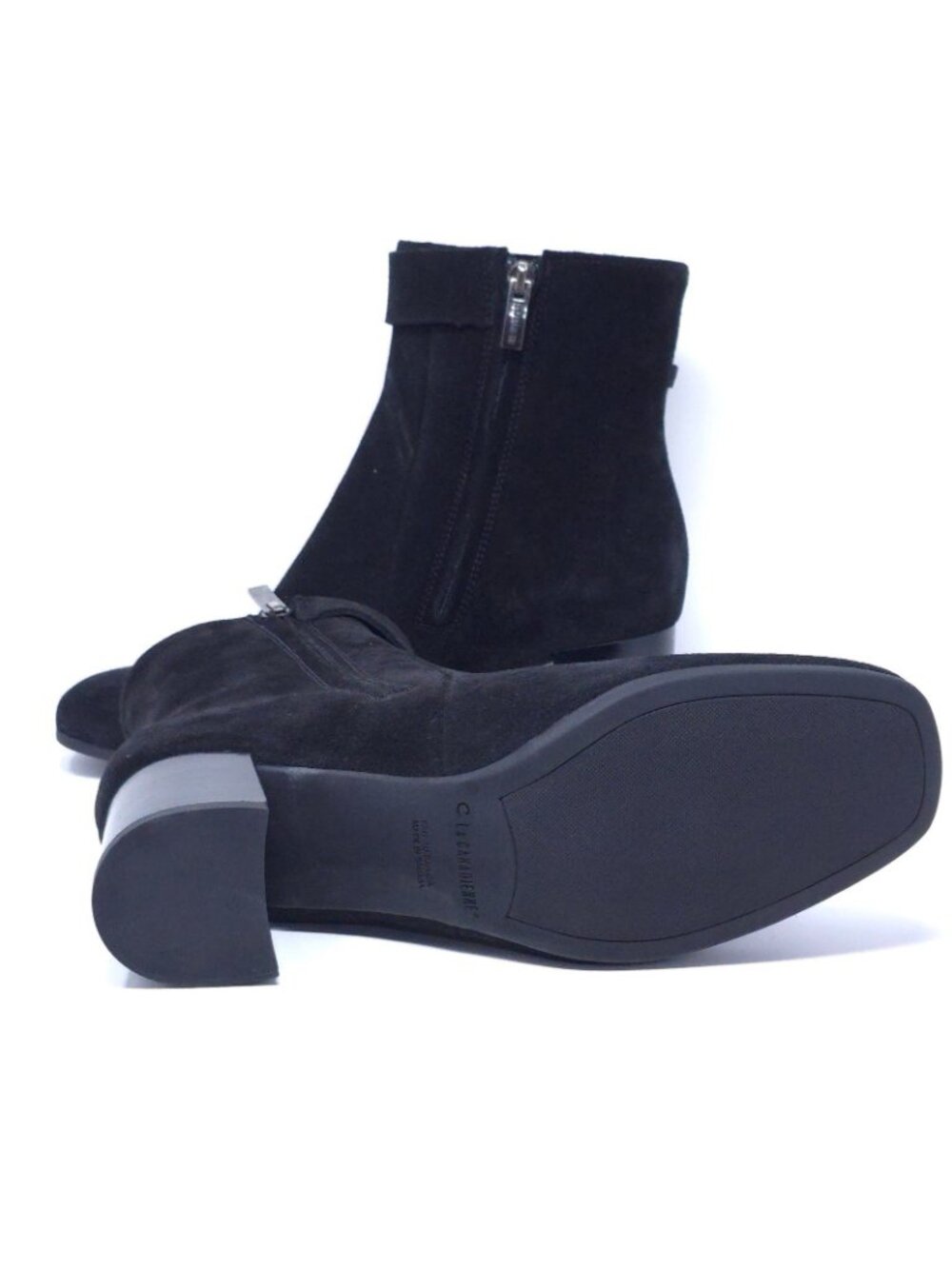 La Canadienne Hally Black Suede Zip Booties Womens 8M Waterproof New - Picture 8 of 11